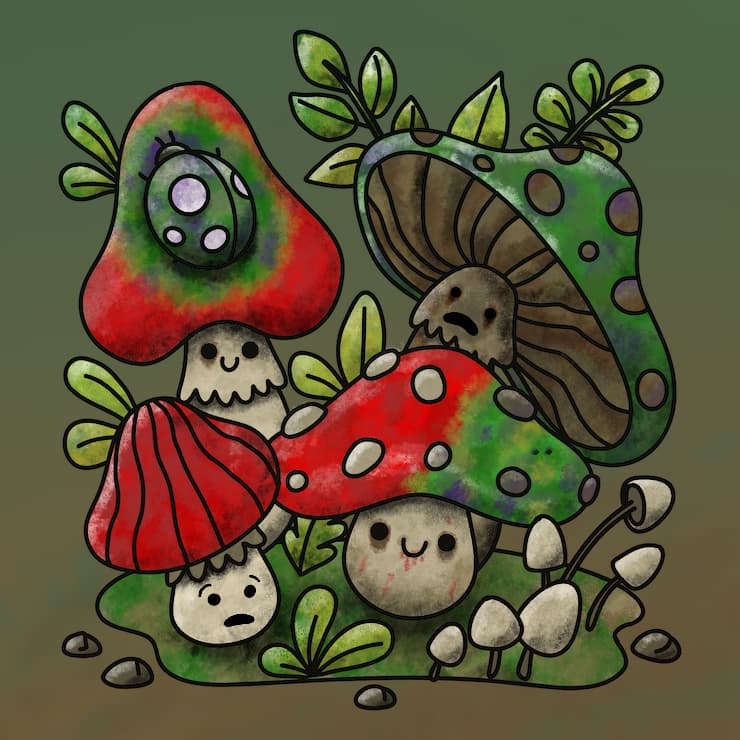 Zombie Mushroom illustration